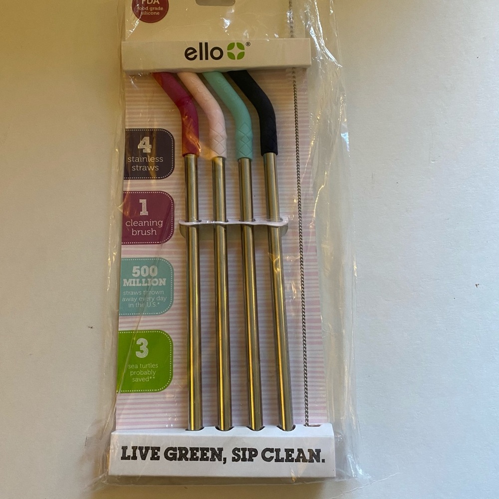 NWT Ello 4 stainless steel straws